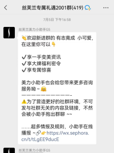 Sephora’s WeChat groups welcome a new member. .png